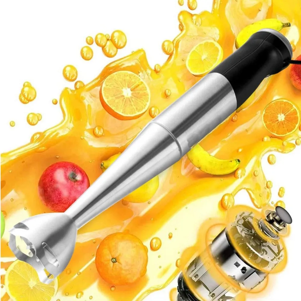 Frullatore a immersione 800 W, 2 velocità, Lame e Asta in Acciaio Inox