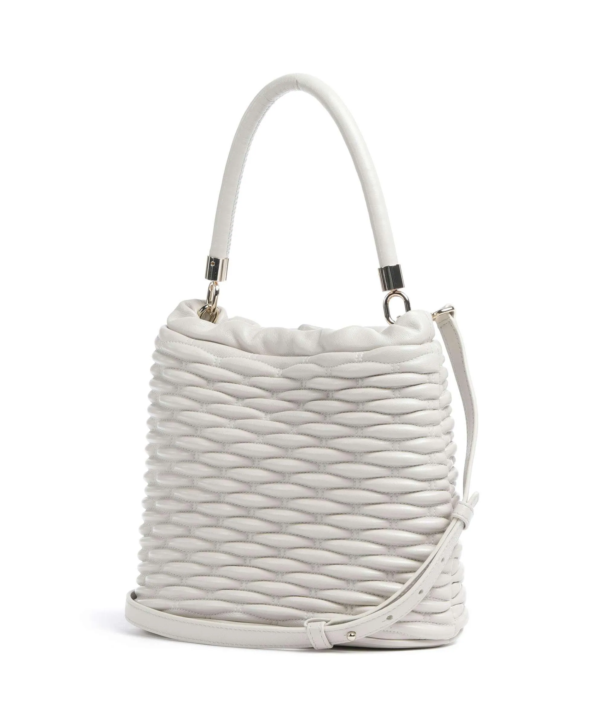  Furla Nido Mini Borsa a secchiello nappa pelle avorio  
