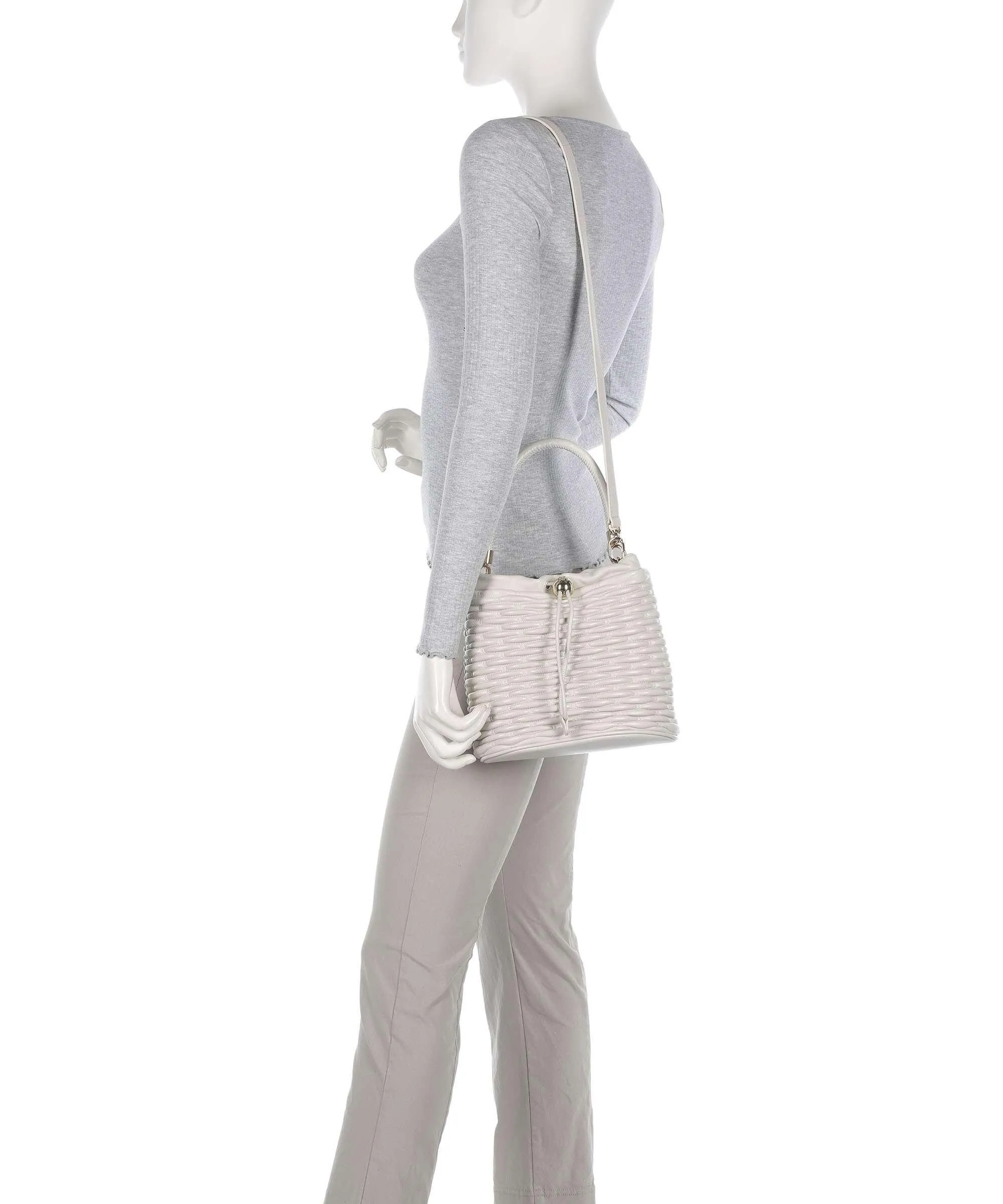 Furla Nido Mini Borsa a secchiello nappa pelle avorio  