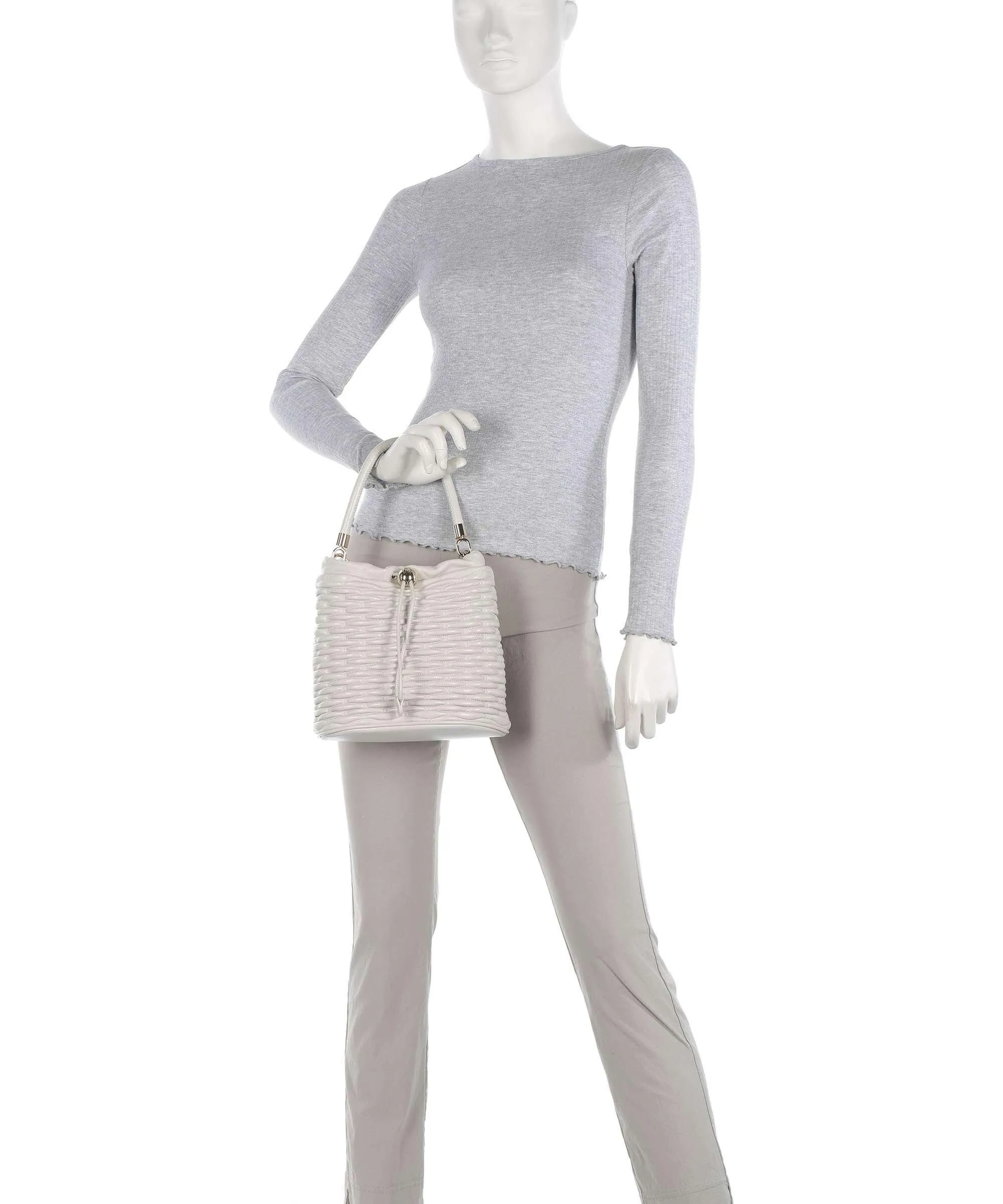  Furla Nido Mini Borsa a secchiello nappa pelle avorio  