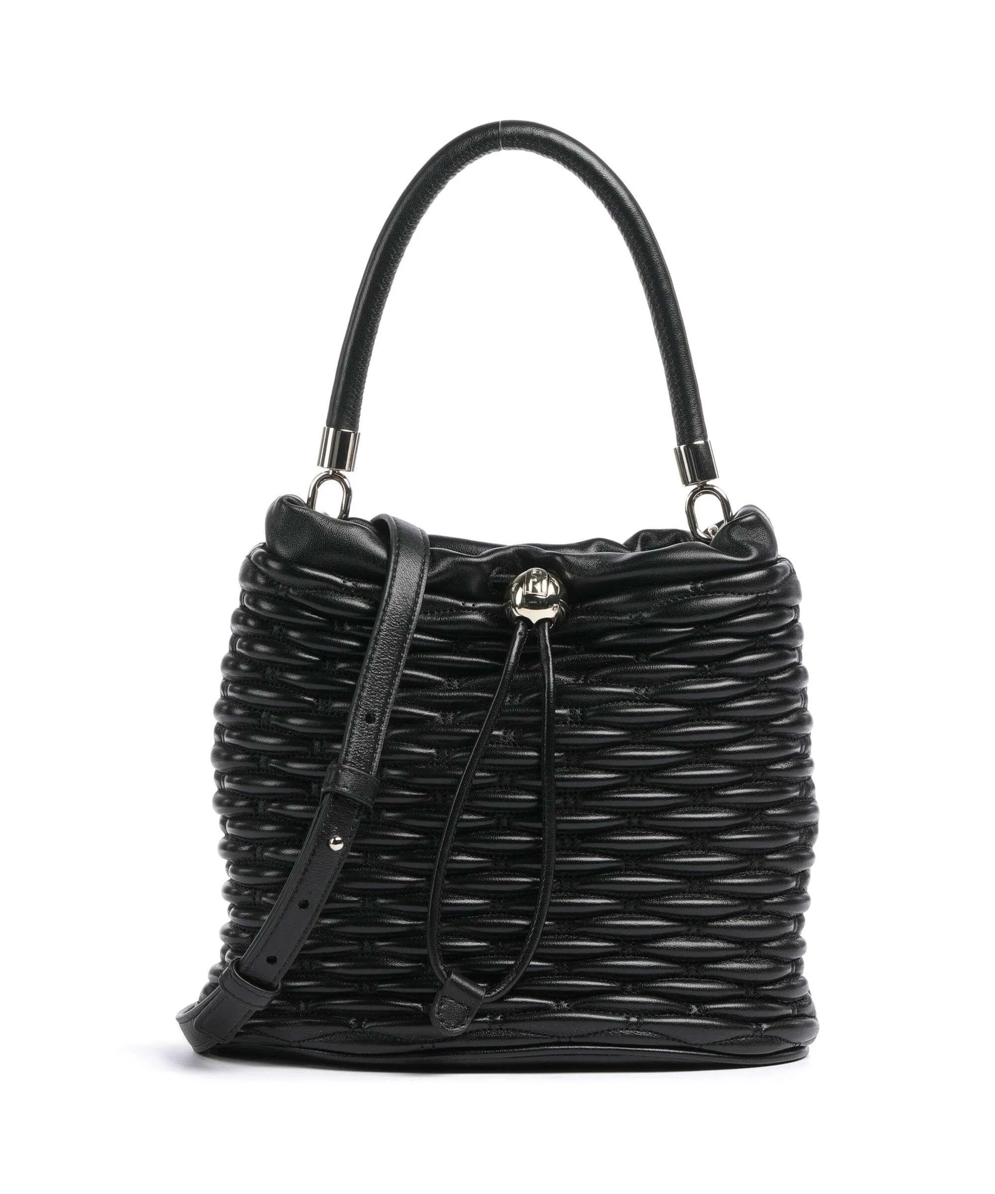  Furla Nido Mini Borsa a secchiello nappa pelle nero  
