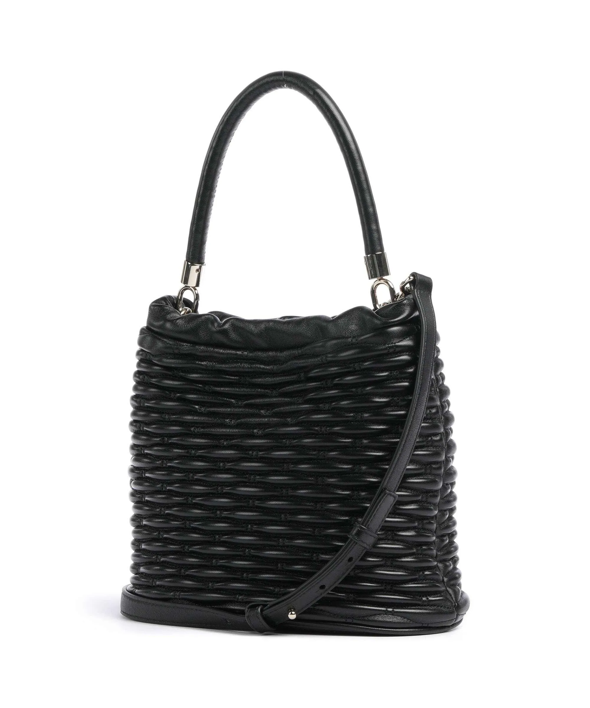  Furla Nido Mini Borsa a secchiello nappa pelle nero  
