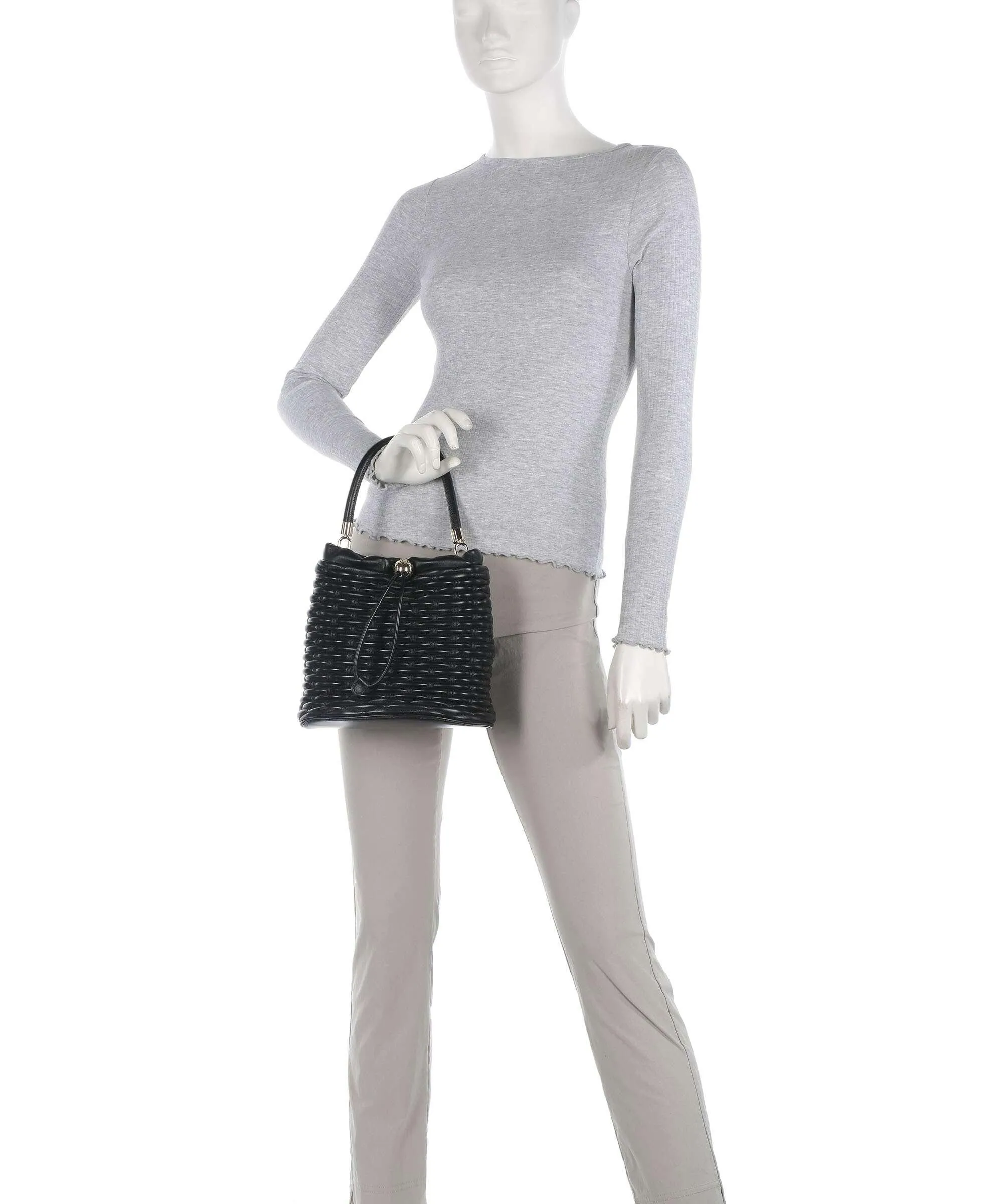  Furla Nido Mini Borsa a secchiello nappa pelle nero  