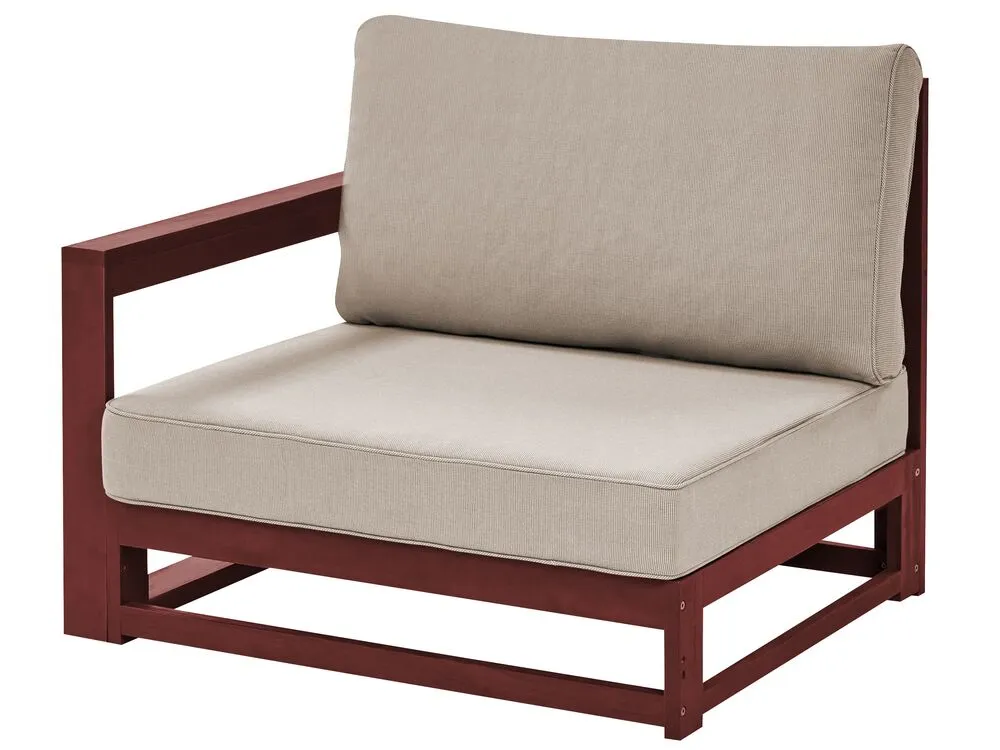 Garden Corner Sofa with Table 5 Seater TIMOR Modular Acacia Wood Dark Red Grey Beige