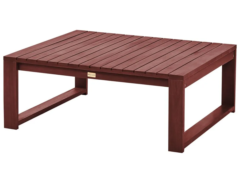 Garden Corner Sofa with Table 5 Seater TIMOR Modular Acacia Wood Dark Red Grey Beige