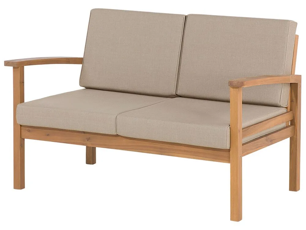 Garden Lounge Set with Table and Ottoman 4 Seater MANILA Acacia Wood Light Brown