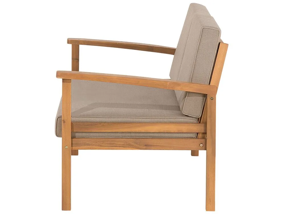 Garden Lounge Set with Table and Ottoman 4 Seater MANILA Acacia Wood Light Brown