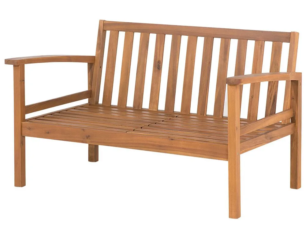 Garden Lounge Set with Table and Ottoman 4 Seater MANILA Acacia Wood Light Brown