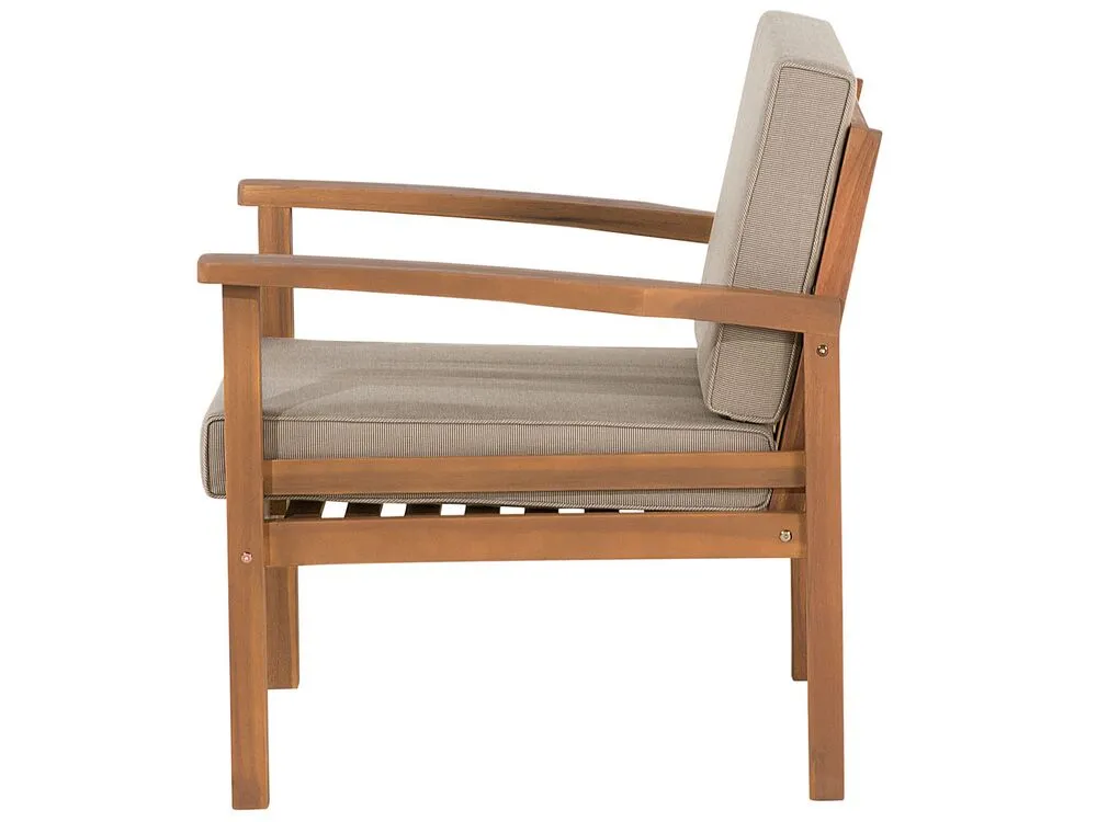 Garden Lounge Set with Table and Ottoman 4 Seater MANILA Acacia Wood Light Brown