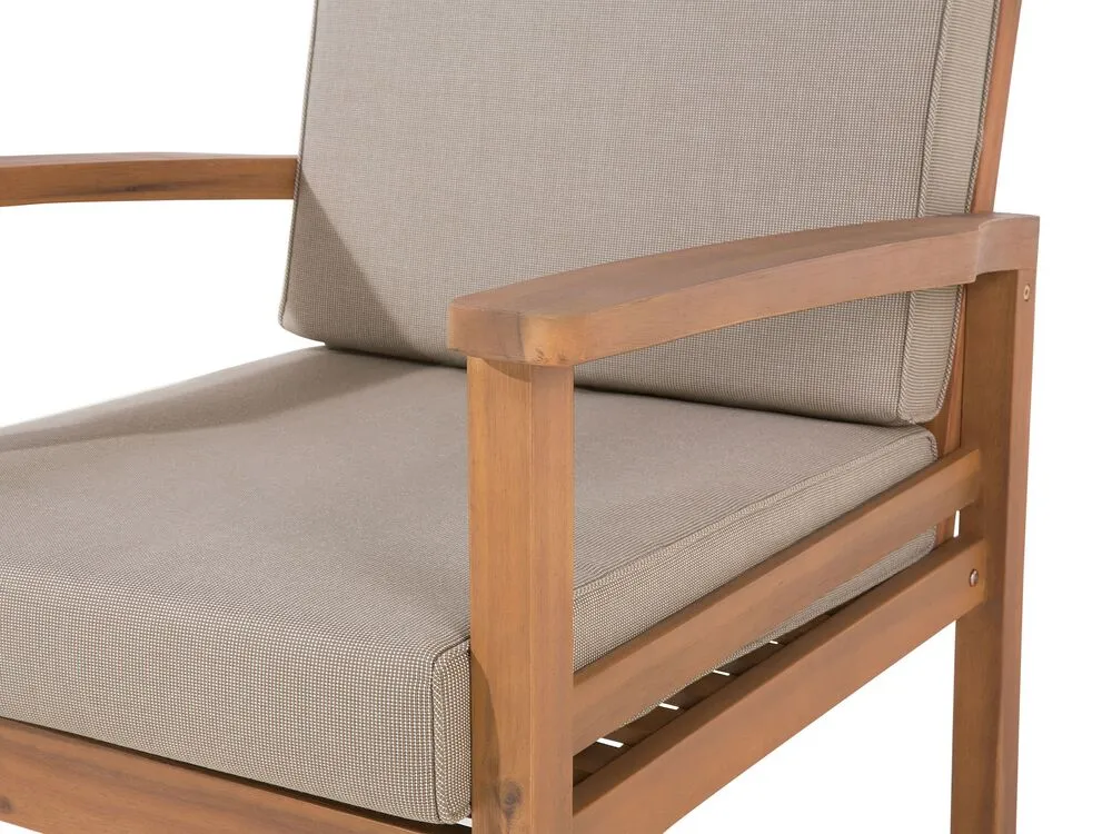 Garden Lounge Set with Table and Ottoman 4 Seater MANILA Acacia Wood Light Brown