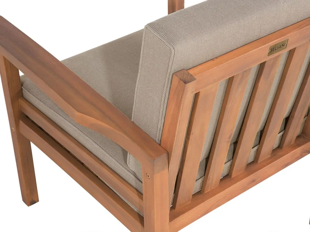 Garden Lounge Set with Table and Ottoman 4 Seater MANILA Acacia Wood Light Brown