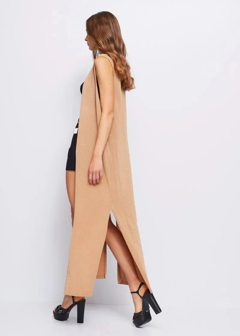 Gaudì Cardigan lungo smanicato in maglia