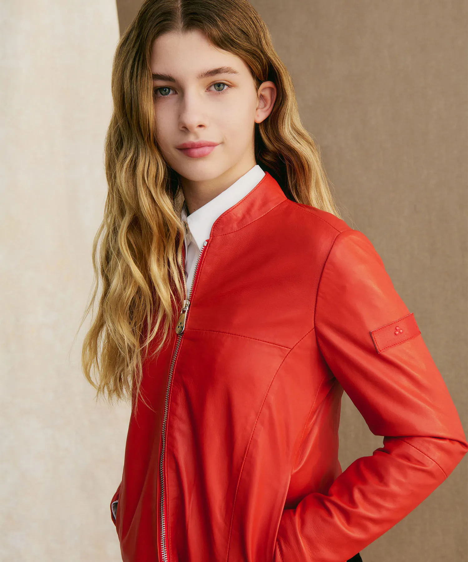 Giacca biker in pelle