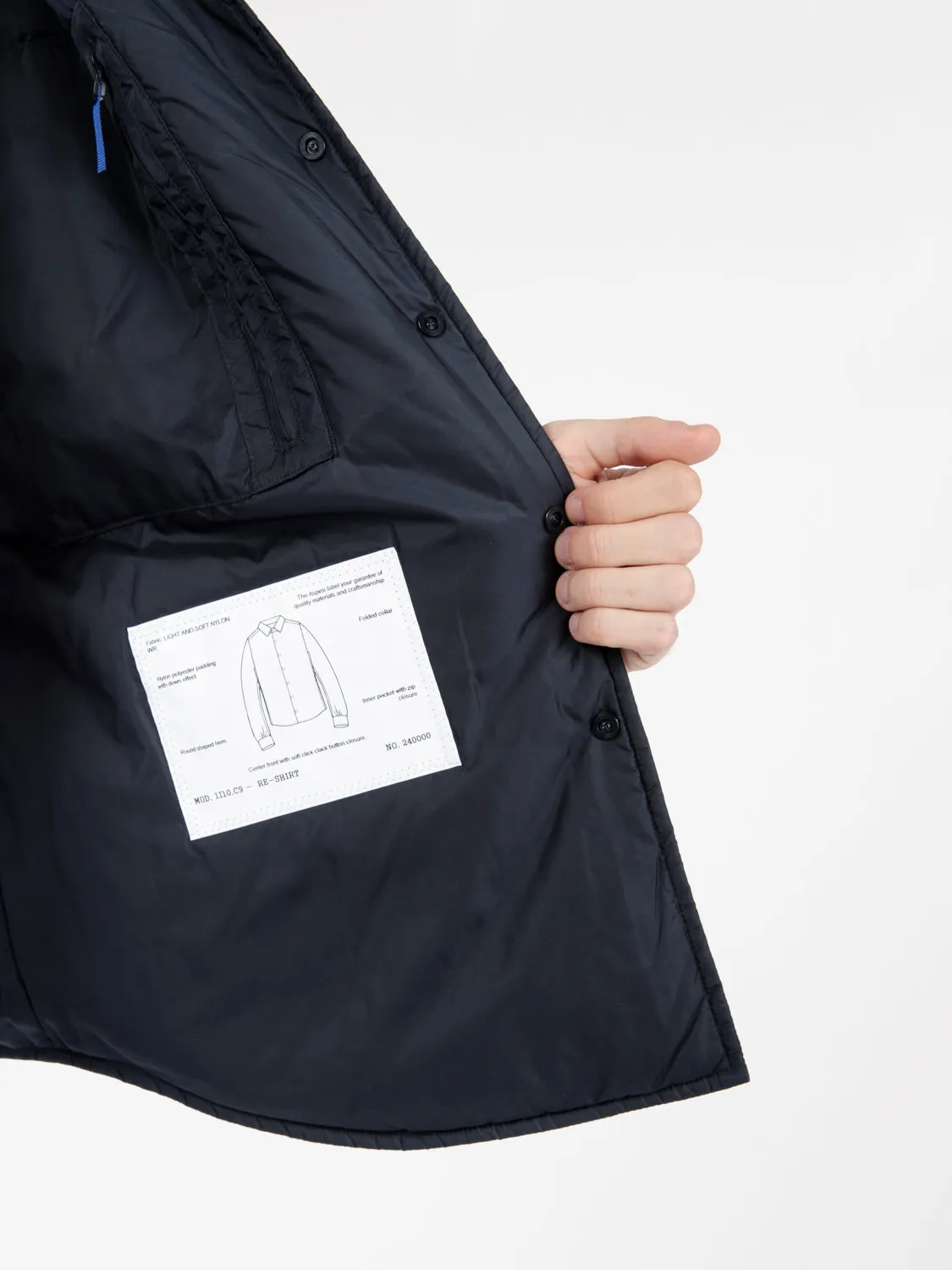 Giacca camicia in nylon navy