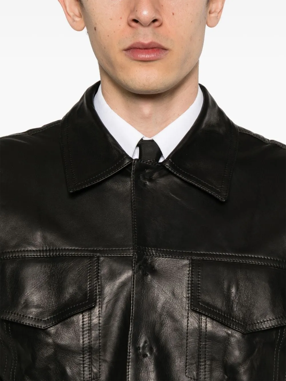 Giacca con colletto in nero - uomo