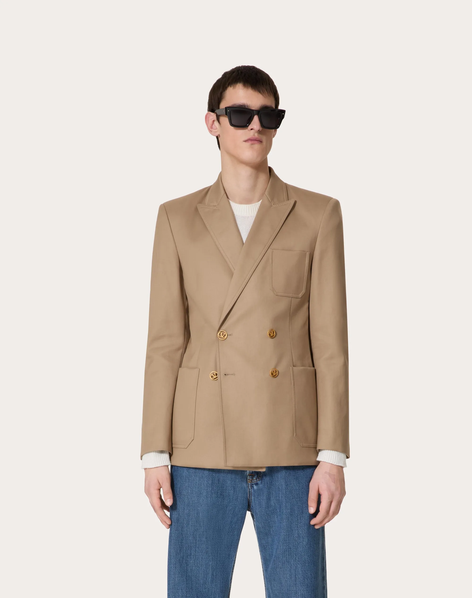 GIACCA DOPPIOPETTO IN SATIN DI COTONE