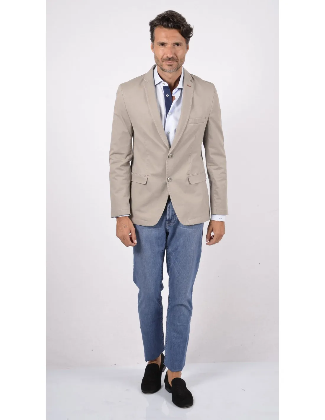 Giacca in cotone mod brera beige