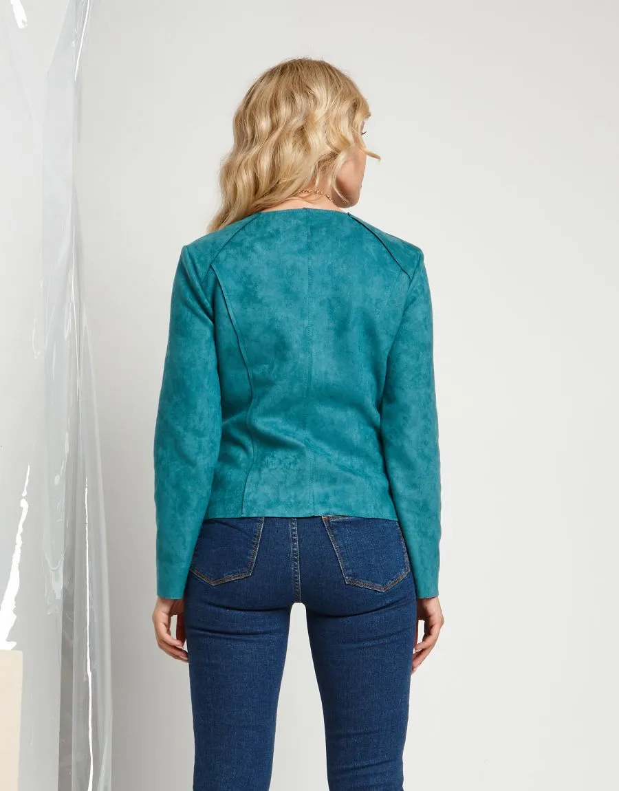 Giacca in ecosuede con dettagli oro