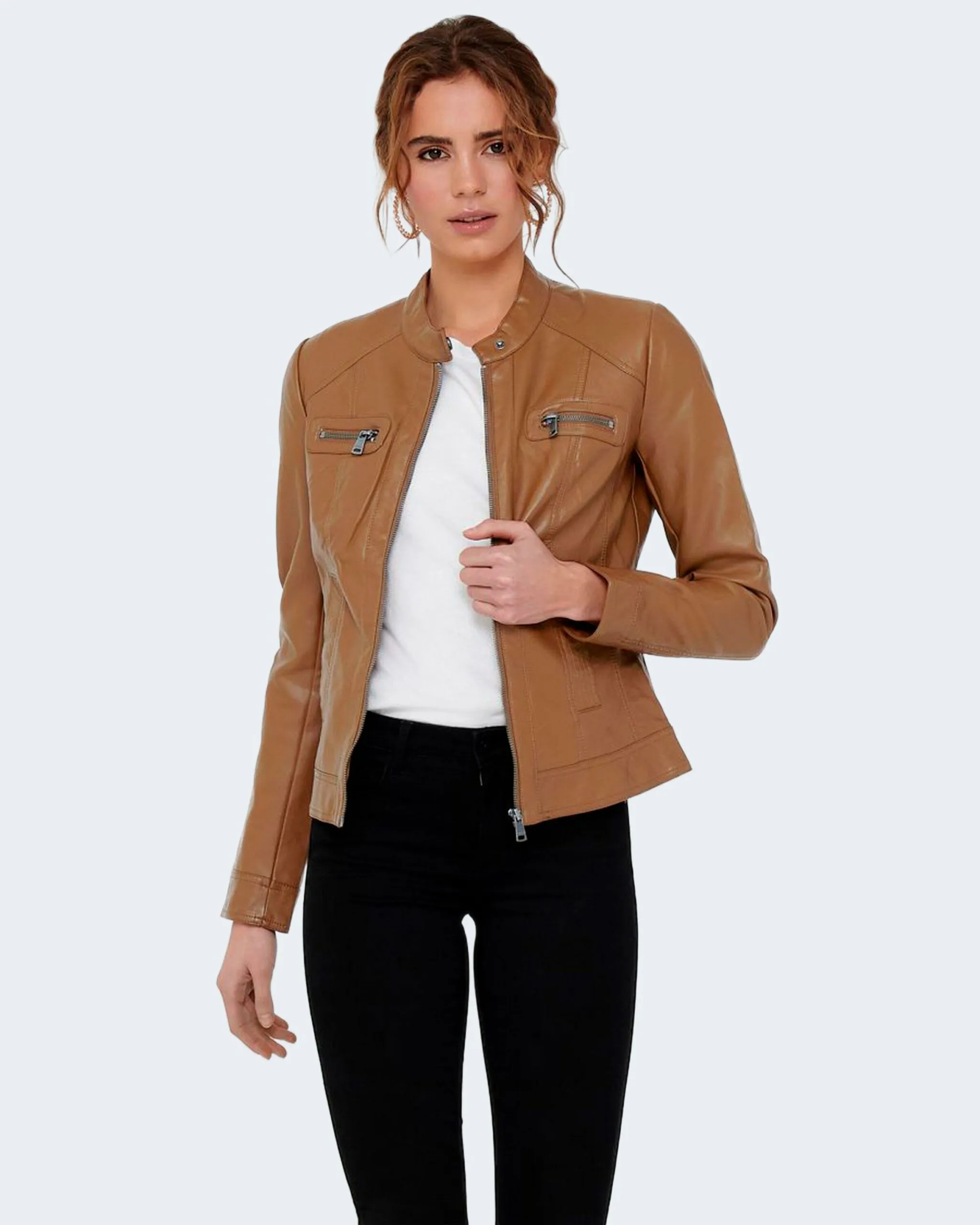 Giacchetto Only BANDIT FAUX LEATHER BIKER OTW COLOR NOOS Marrone