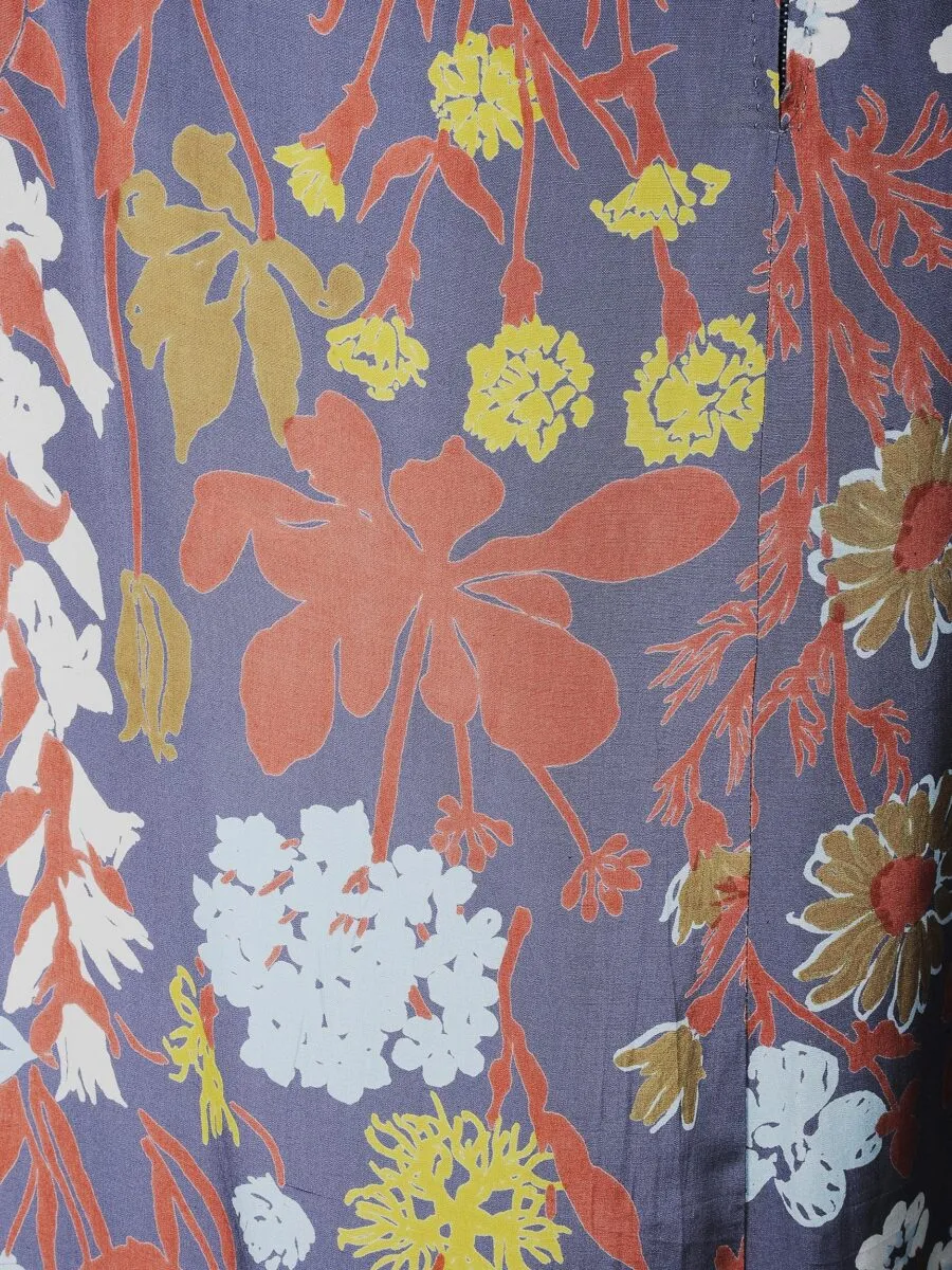 Gonna sartoriale lunga anni ’70 fantasia floreale