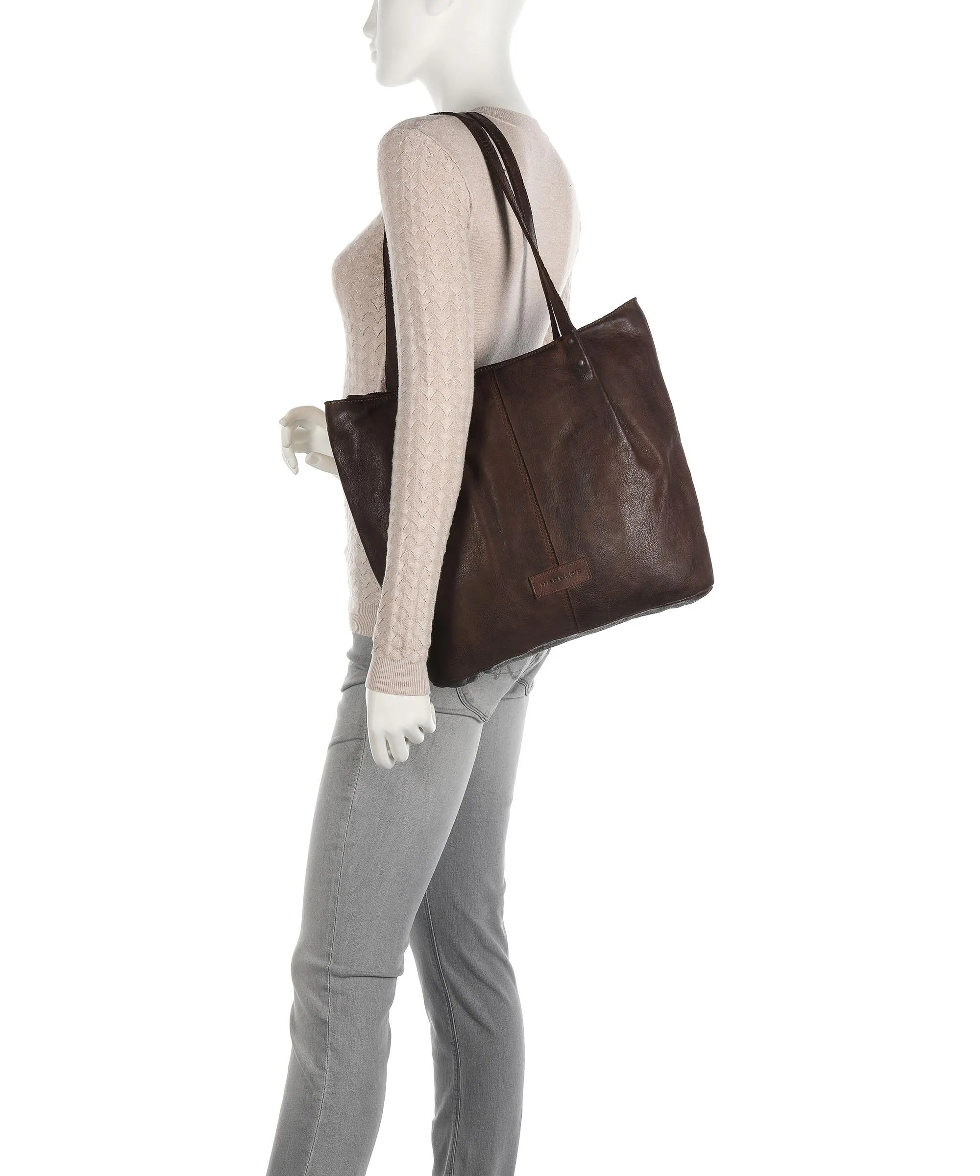  Harold's Submarine Borsa shopper morbida pelle bovina marrone scuro  