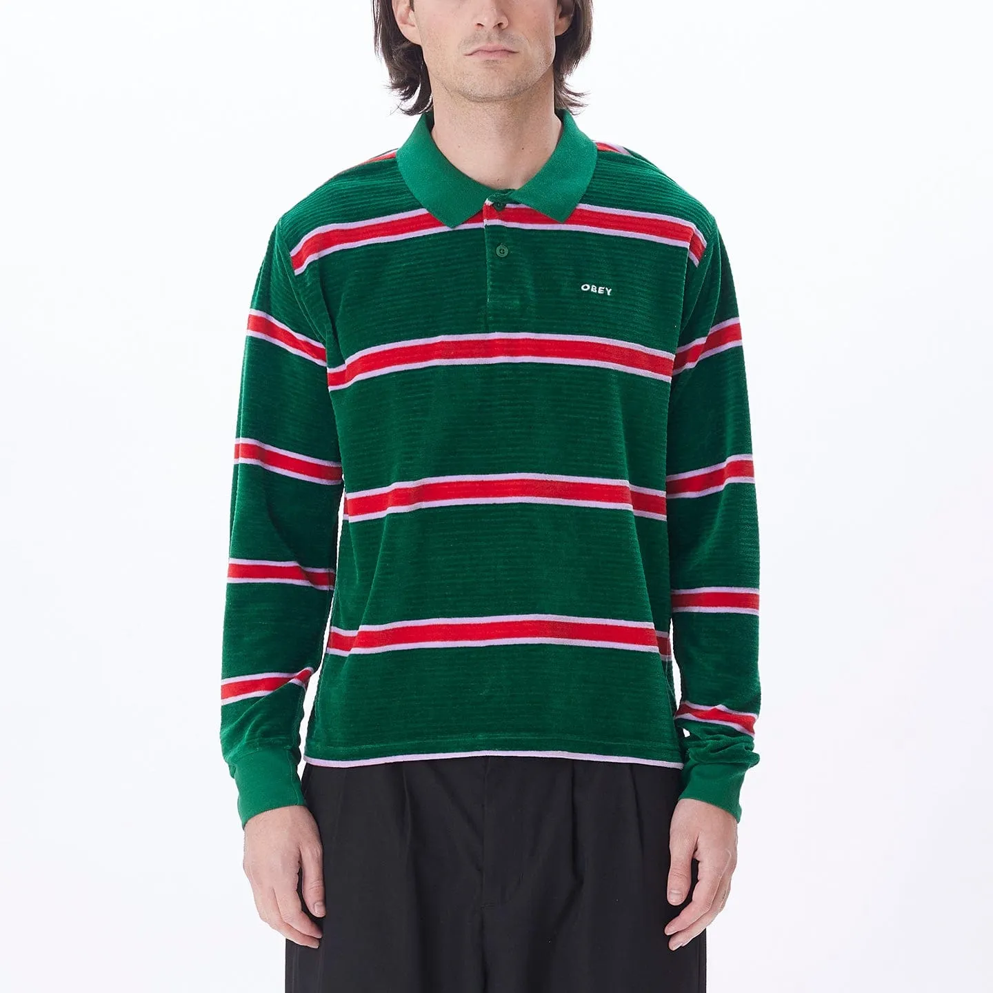 HOLSTIEN VELOUR POLO LS