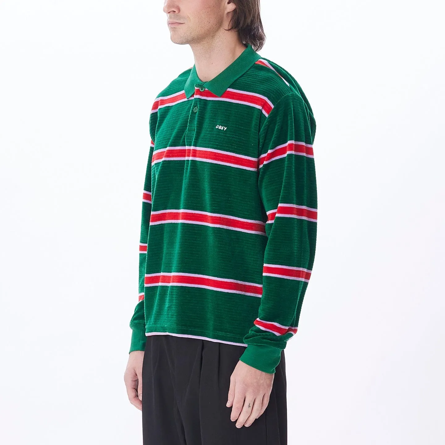 HOLSTIEN VELOUR POLO LS