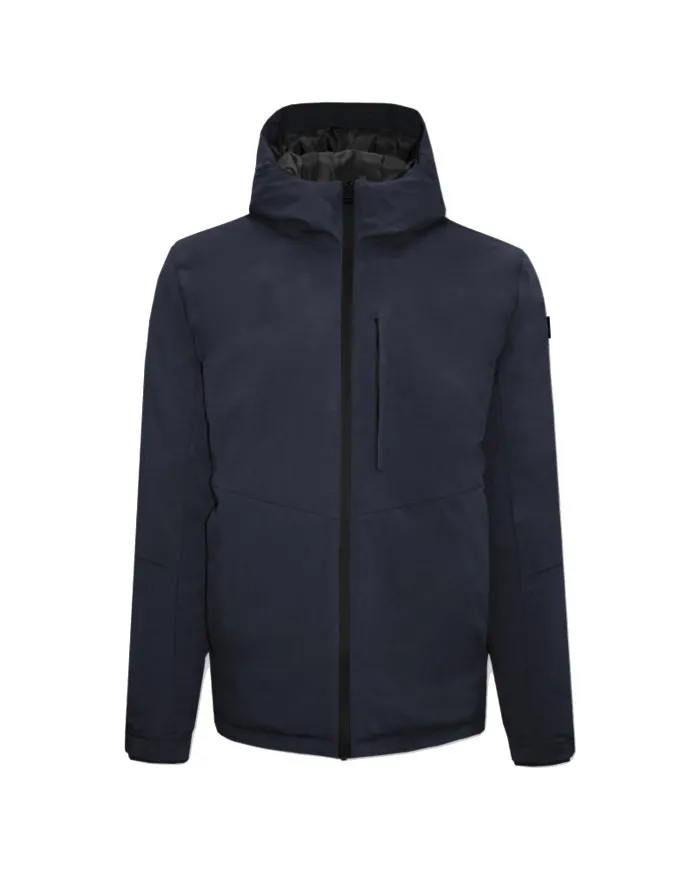 HOMEWARD HOMEWARD Giacca Uomo HWC414 Impermeabile Cappuccio Tecnica Nylon Blu A-ES 01 BLACK