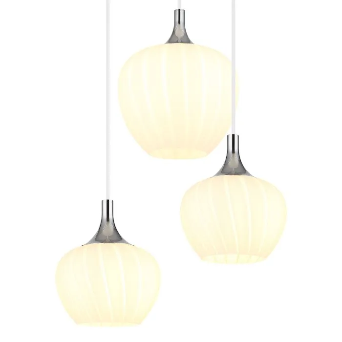 Illuminazione Globo Lighting Maxy Lampadario a sospensione Cromo, Bianco, 6-Luci