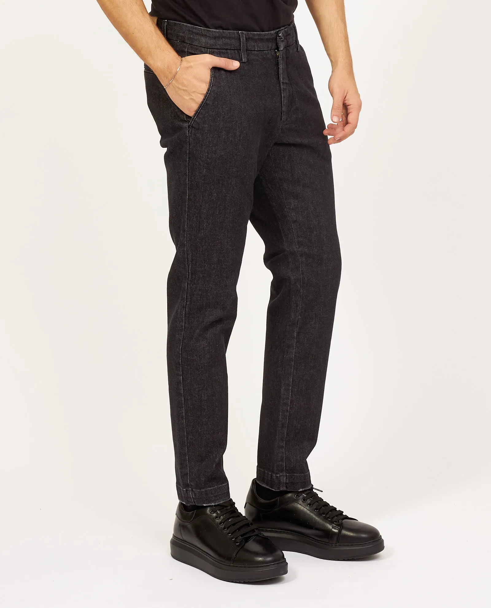 Jeans nero SetteMezzo modello capri slim fit