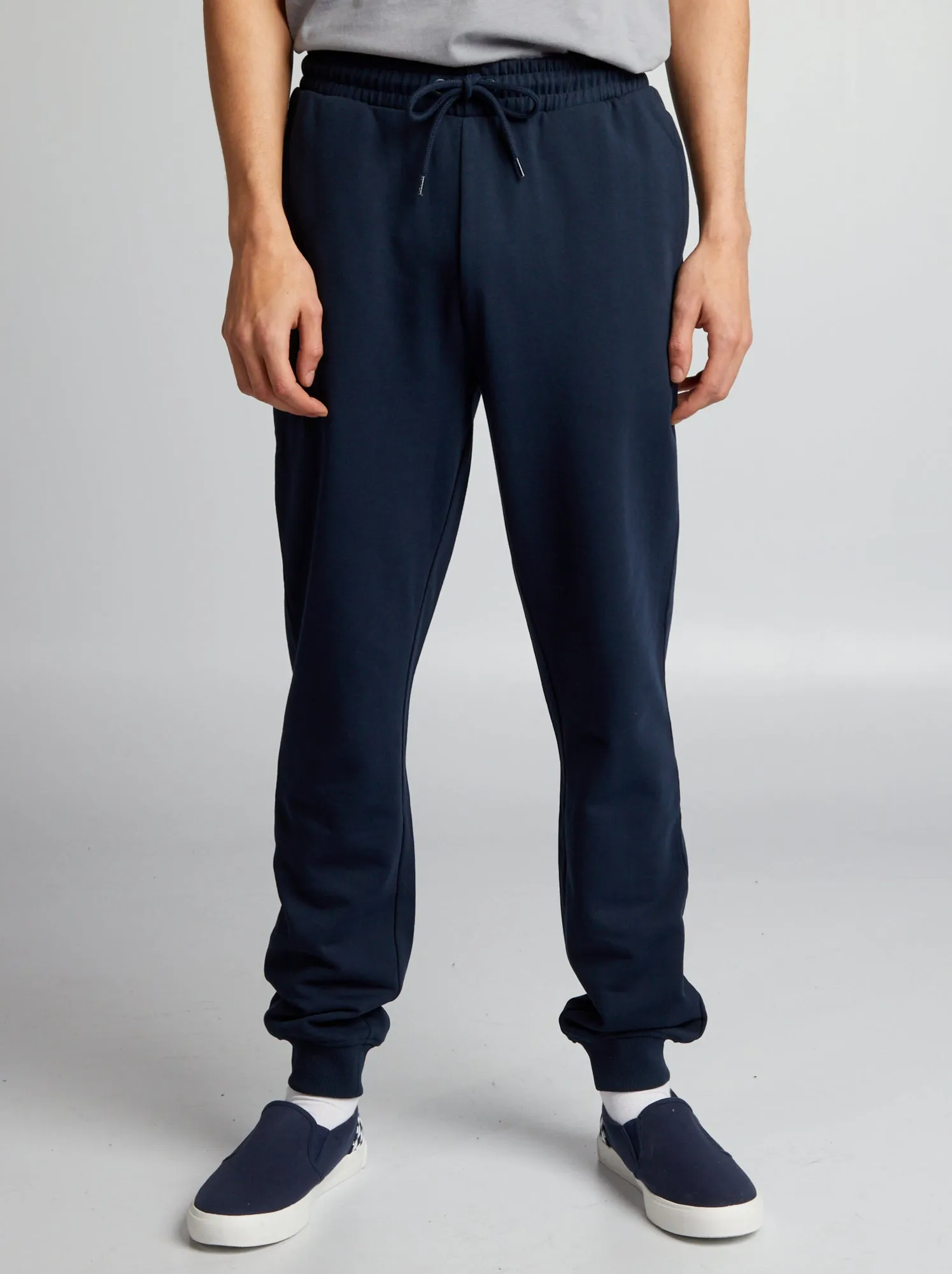 Joggers in tessuto felpato - blu