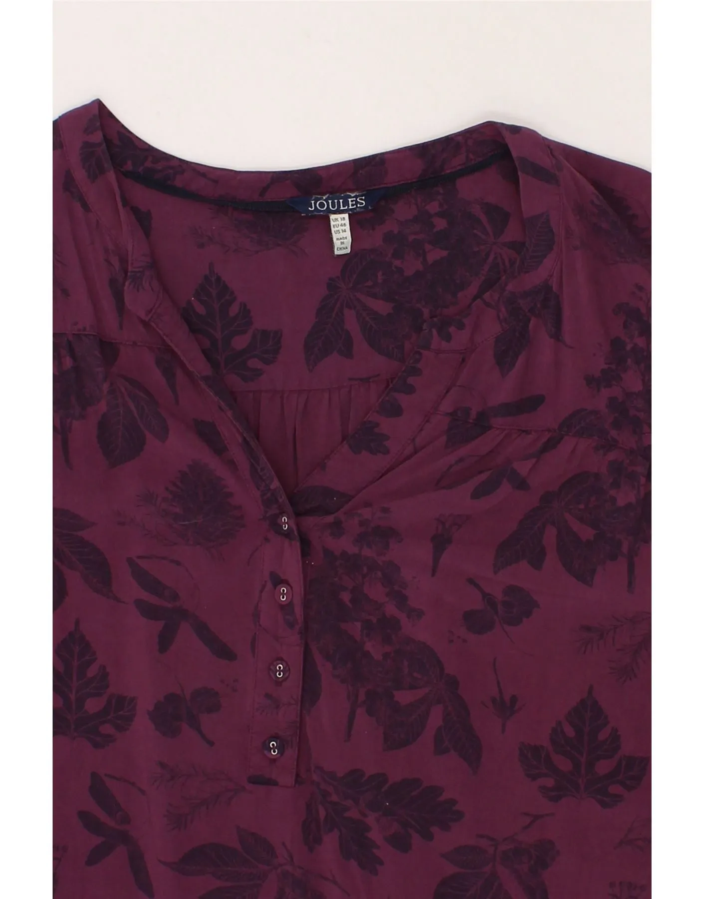 JOULES Womens Abstract Pattern Long Sleeve Blouse Top UK 18 XL  Purple