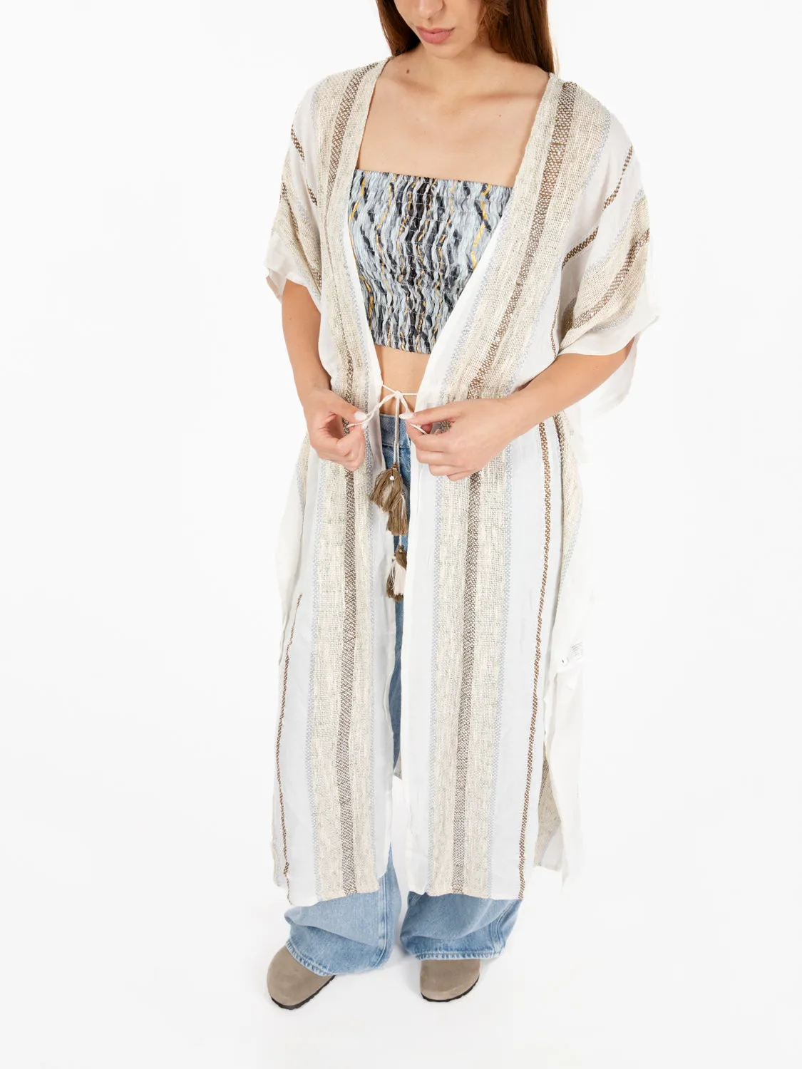 Kimono lungo Klaan white
