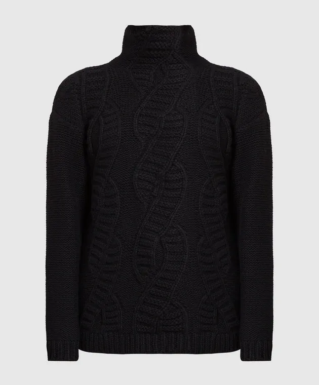Kiton Maglione in cashmere nero D54717200