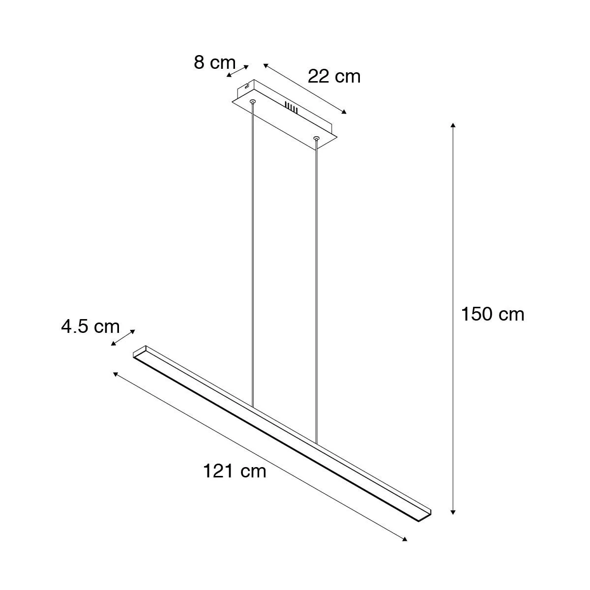 Lampada a sospensione di design nera incl. LED - Banda