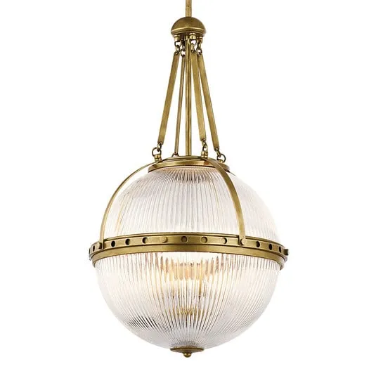 Lampada a sospensione sferica Aster, ottone