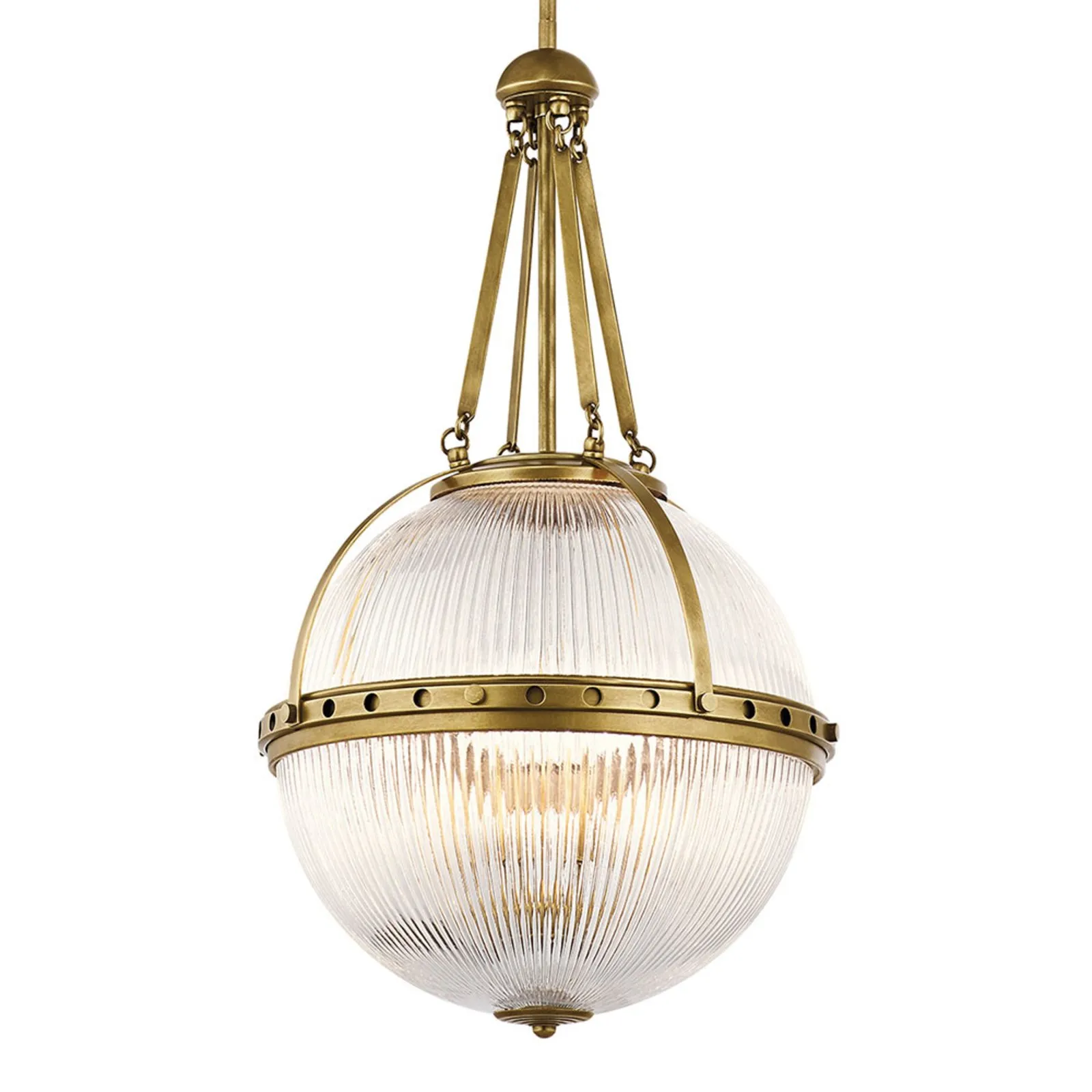 Lampada a sospensione sferica Aster, ottone