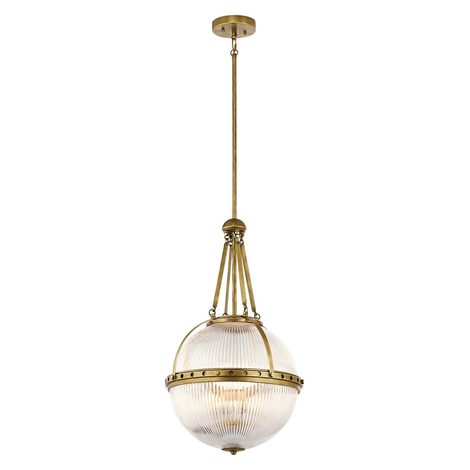Lampada a sospensione sferica Aster, ottone