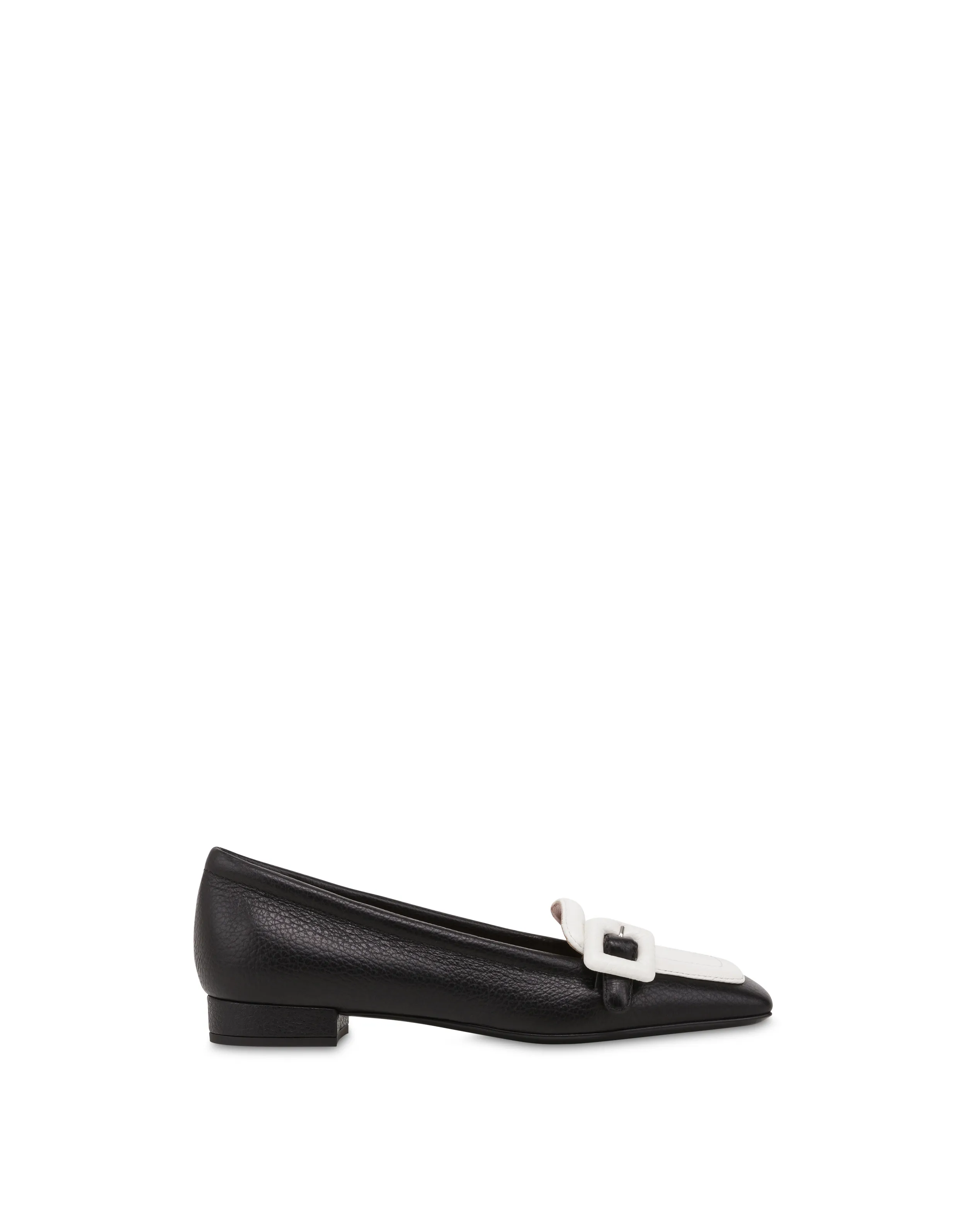     Linea Pollini Ballerine In Vitello Bottalato Ursula Nero/ghiaccio