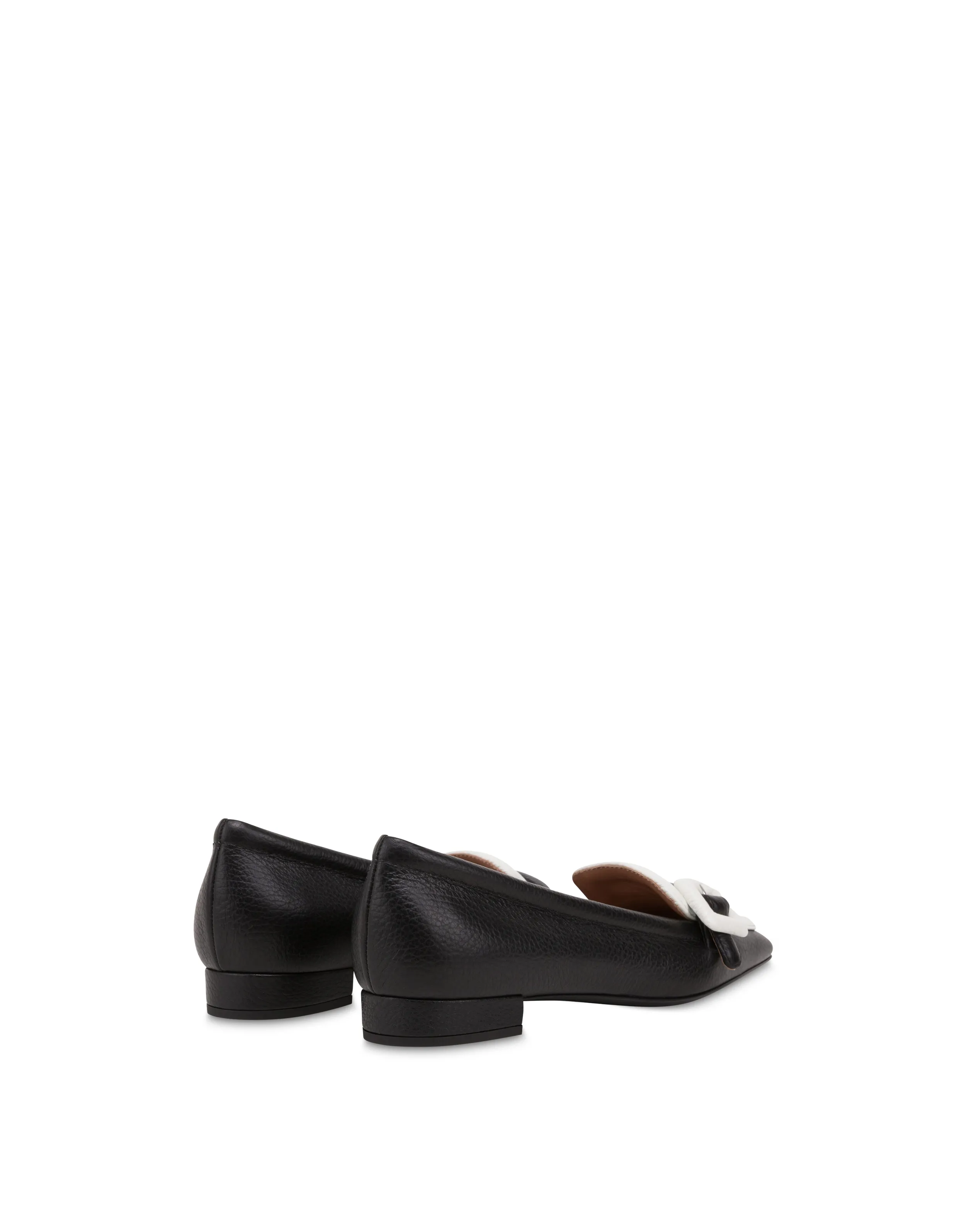     Linea Pollini Ballerine In Vitello Bottalato Ursula Nero/ghiaccio