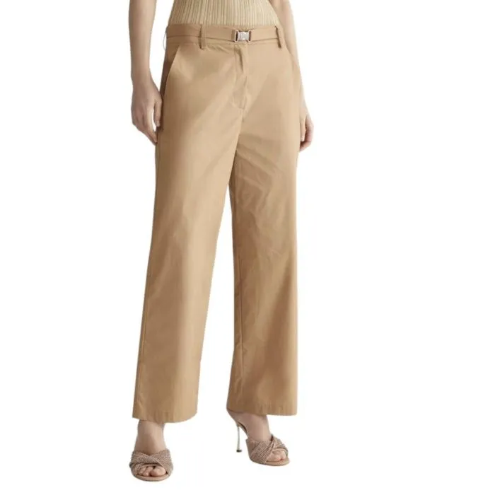 Liu Jo Pantaloni Larghi Con Cintura Cammello
