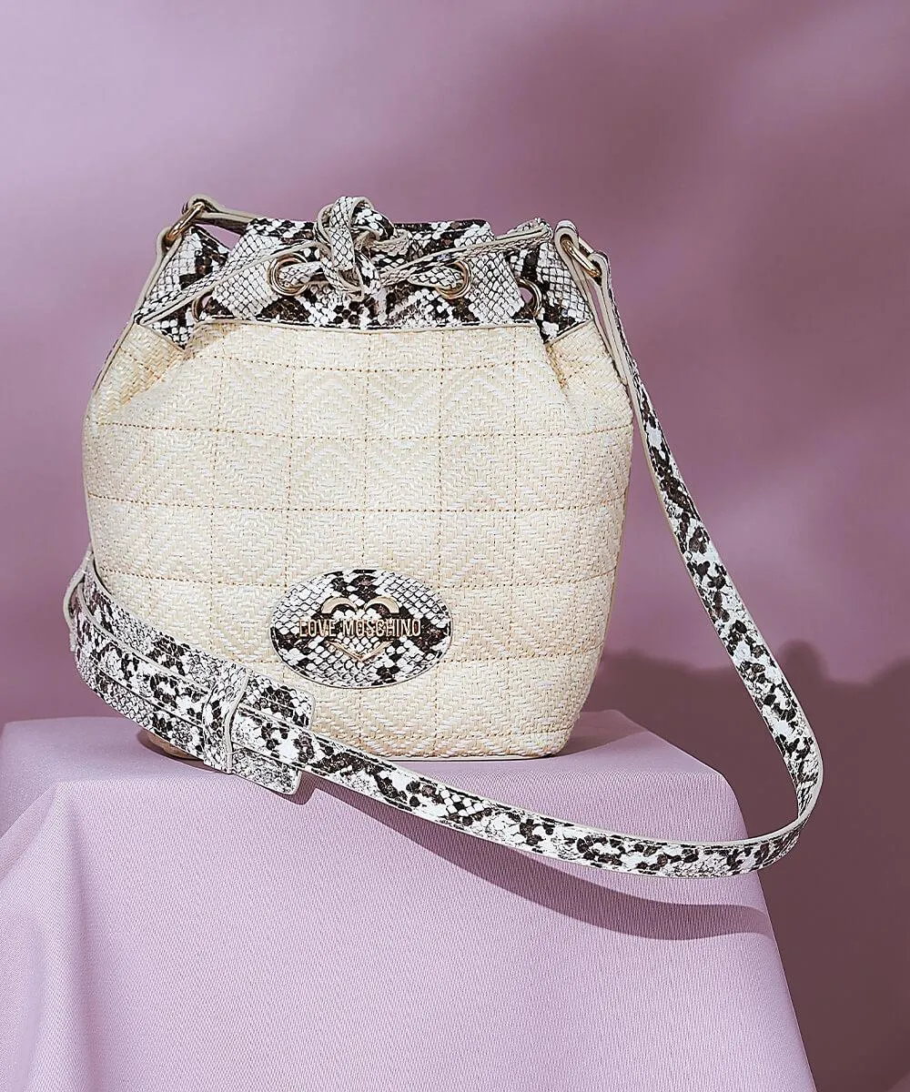  Love Moschino Sweet Summer Borsa a secchiello cotone, poliestere natura  