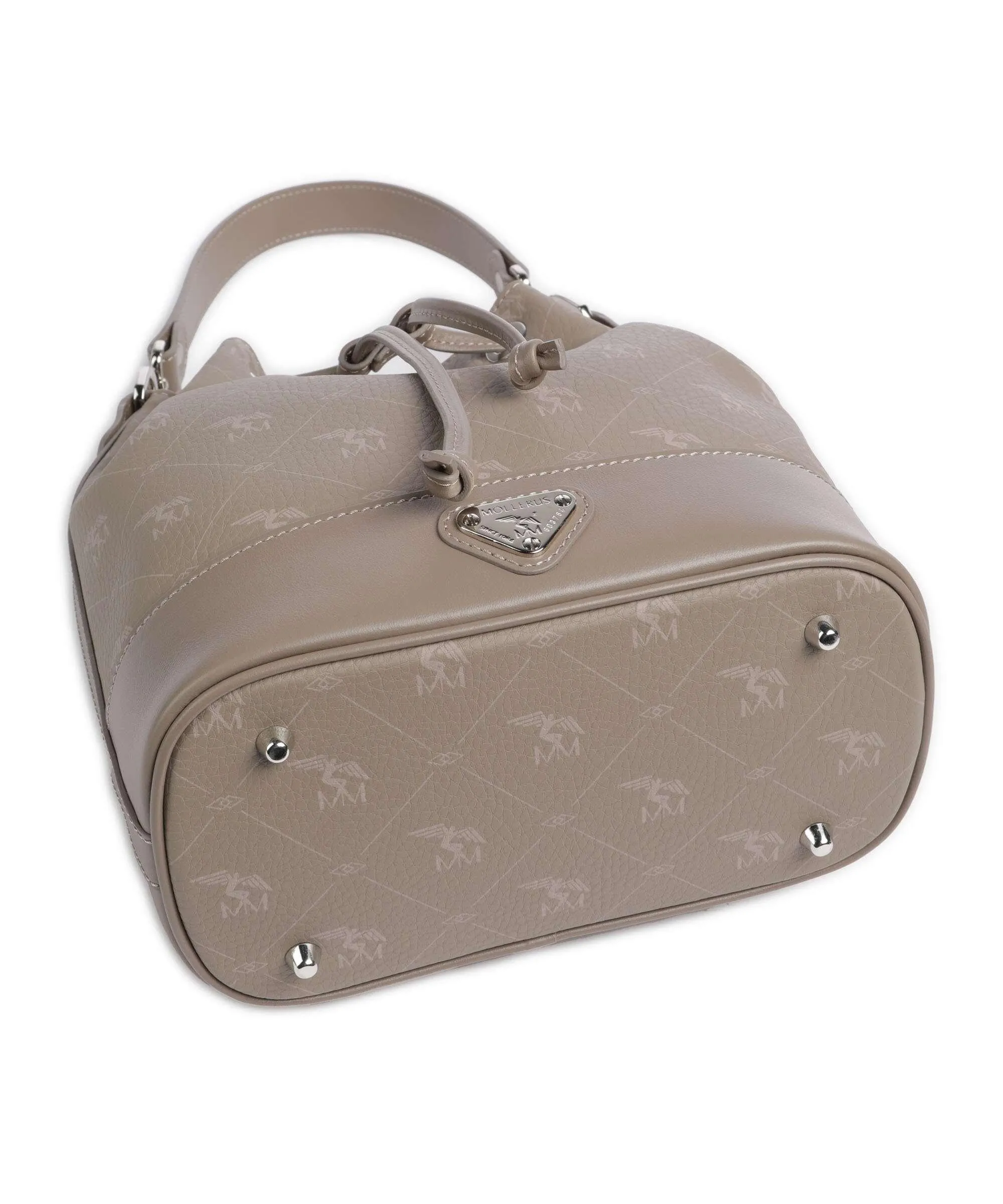  Maison Mollerus Pecarus Sion Borsa a secchiello pelle di vitello grana taupe  