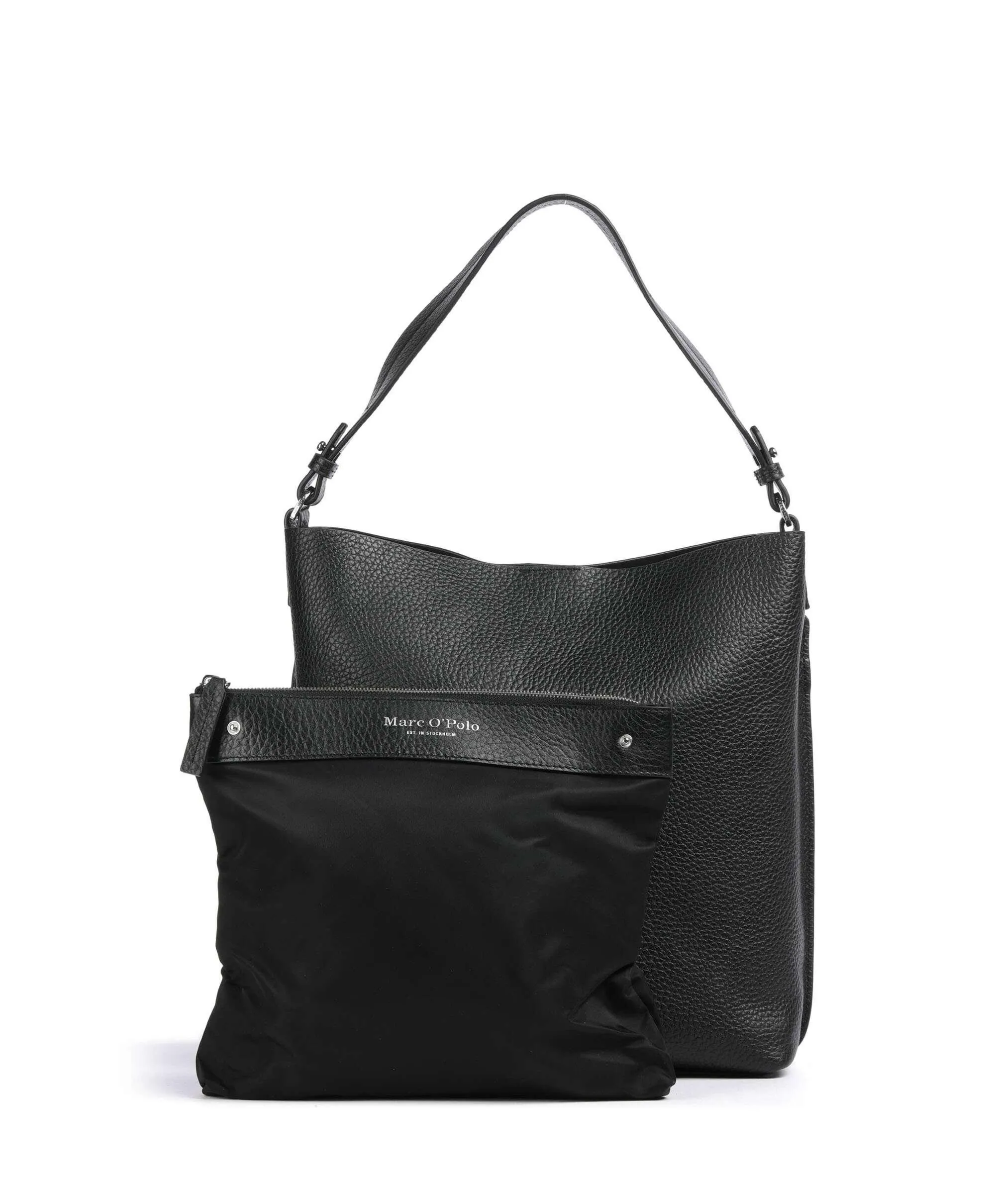 Marc O'Polo Brinja M Borsa hobo pelle di vacchetta grana nero  