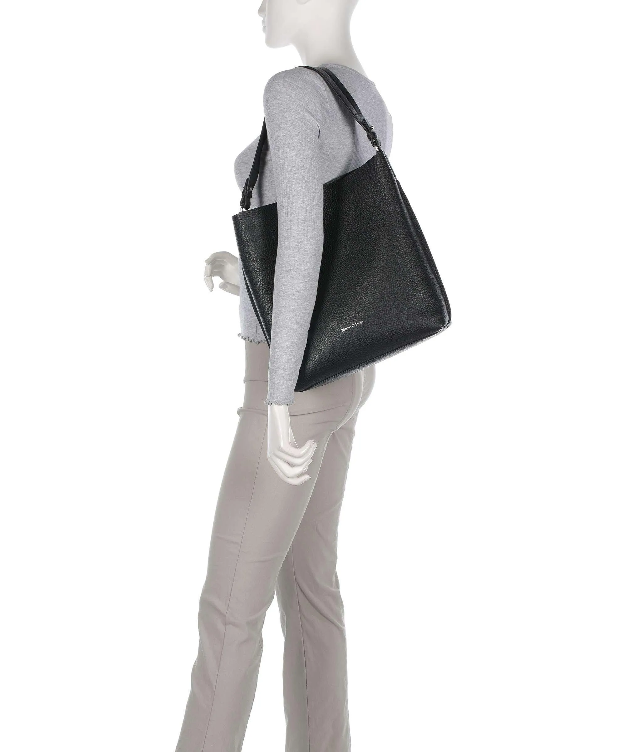  Marc O'Polo Brinja M Borsa hobo pelle di vacchetta grana nero  