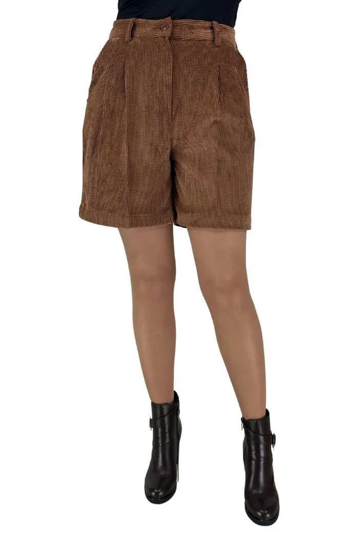 Markup shorts in velluto rigato con pences mw365102