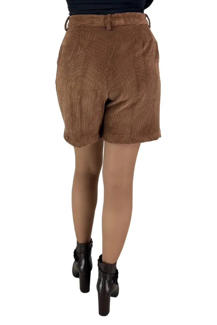 Markup shorts in velluto rigato con pences mw365102