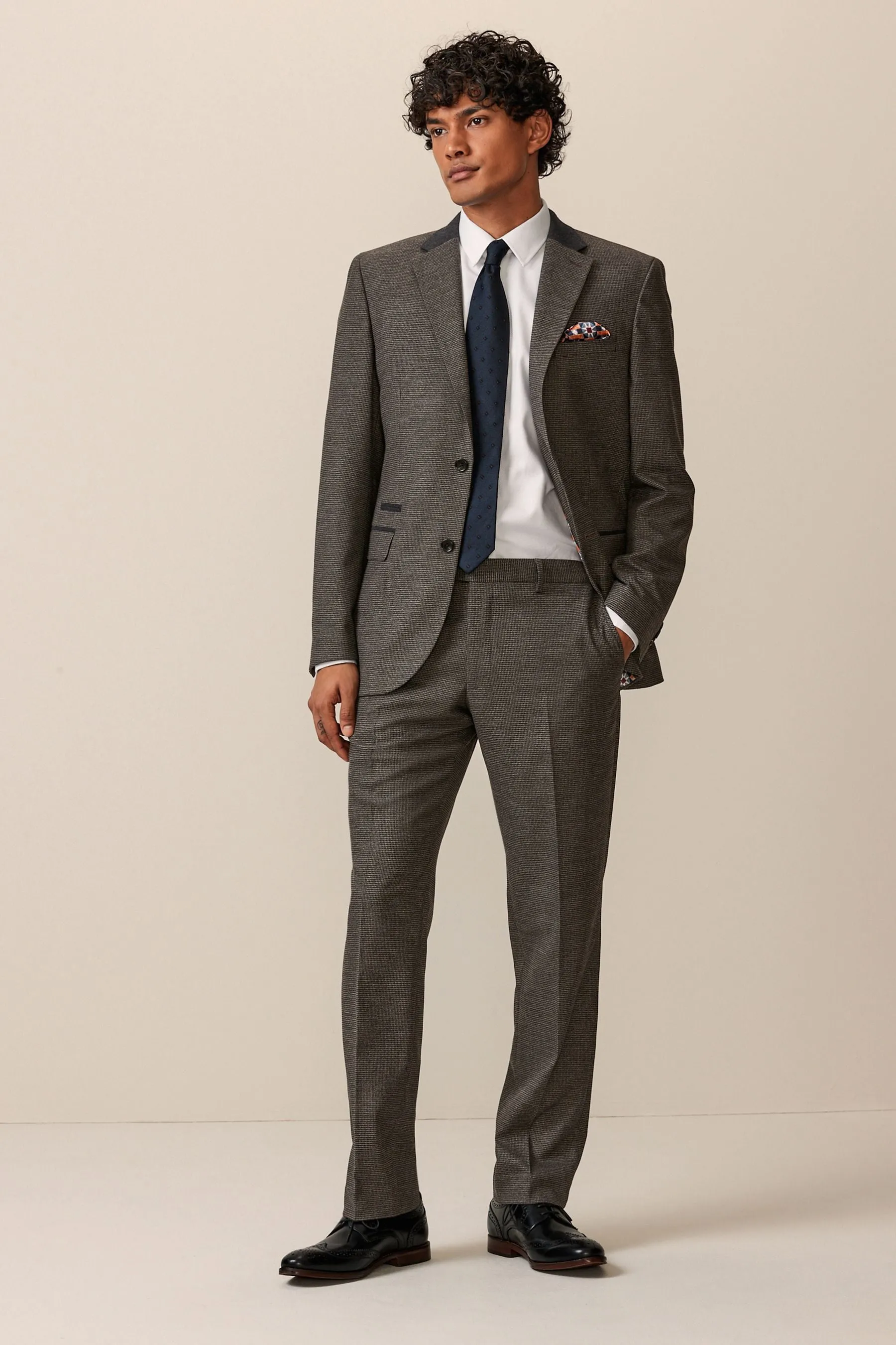 Marrone  - Vestibilità sartoriale da completo testurizzato Pantaloni