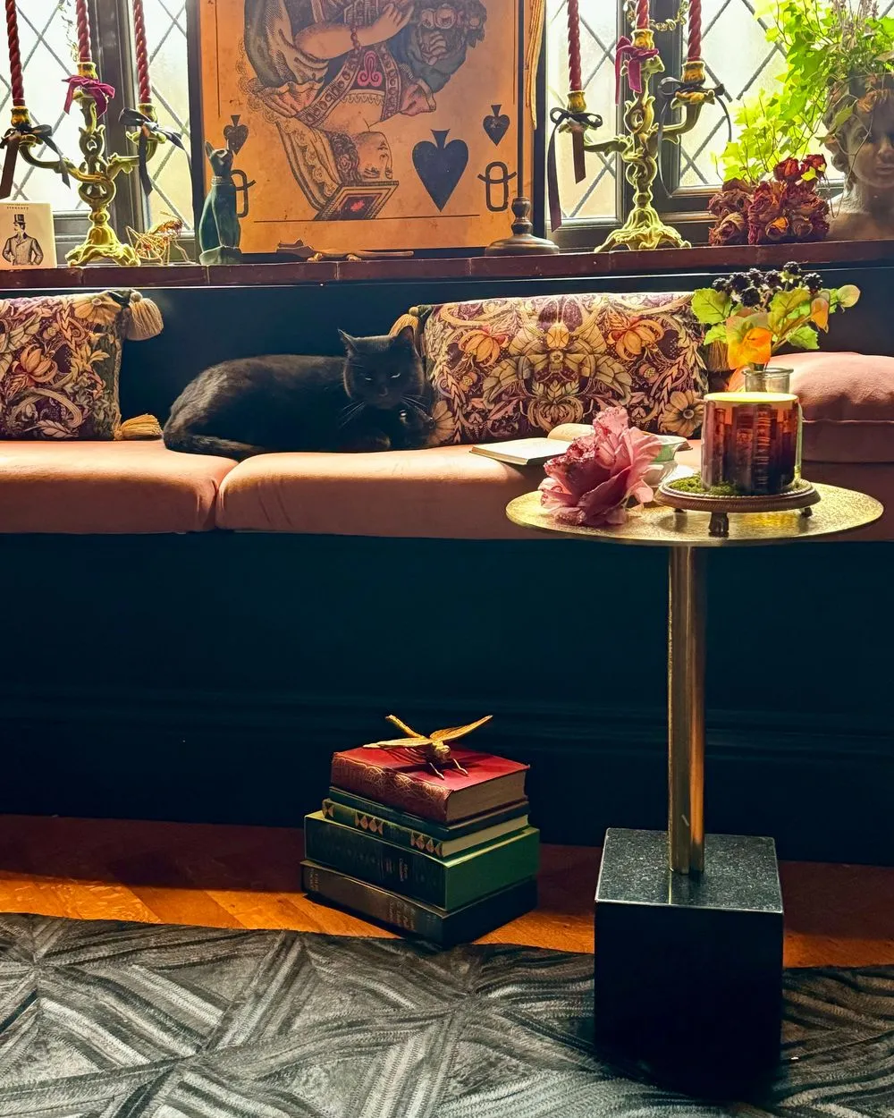 Metal Side Table Gold and Black COLIBRI