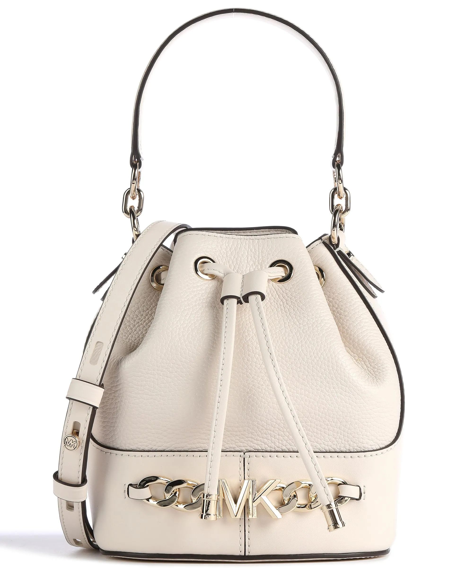  Michael Kors Devon Borsa a secchiello pelle granulata avorio  